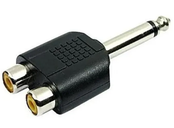 COD-CP508 Adaptador Plug 2 Jack Rca Mono Para P10 Mono Arduino Automação