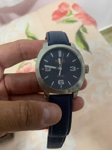 Relógio Hugo Boss raríssimo pulseira azul de couro.