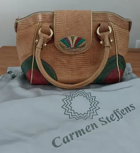 bolsa de mão Carmen Steffens couro texturizado