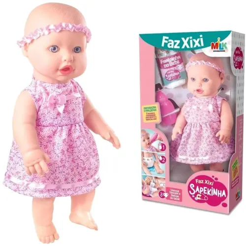 Boneca Faz Xixi Sapequinha - Brinquedo para Crianças