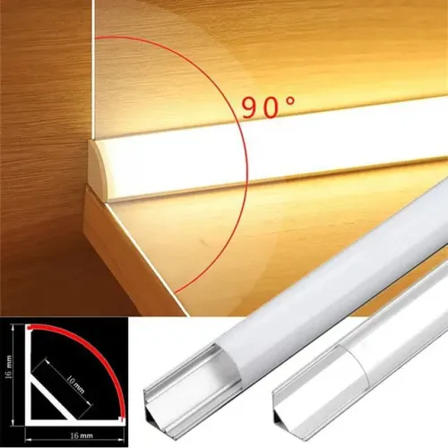 PERFIL ALUMINIO CANTONEIRA 2 METROS + FITA LED 12V 5M + DRIVE SLIM 12V 2A