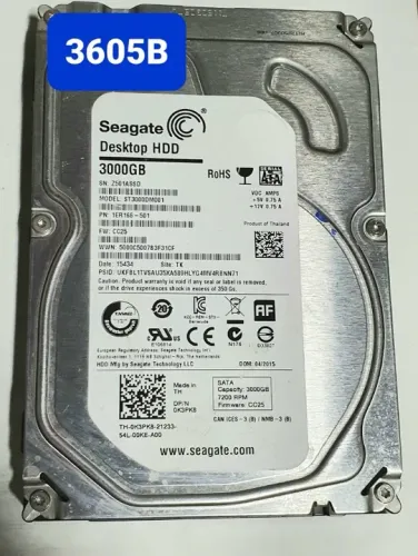 Placa Hd 3 Tb St3000dm001 - Fw: Cc25 - Cod: 3605b