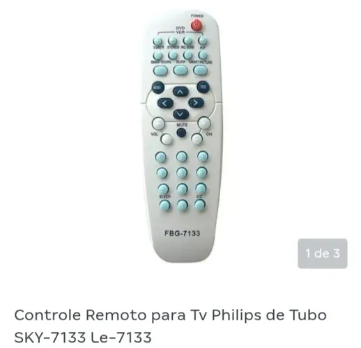 Controle remoto similar Philips tubo