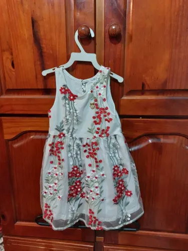 Vestido infantil floral - renda - menina