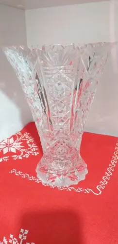 Vaso Cristal Bohemia Lapidado Á Mão!!
