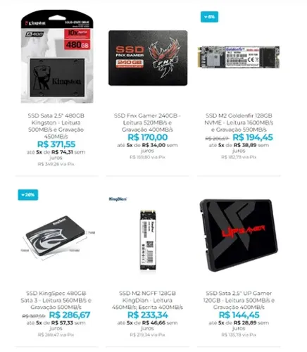 SSD de Alta Performance e em Até 8x Sem Juros