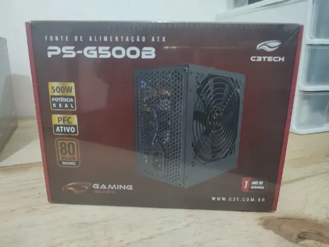 Fonte de Alimentação Gamer 500w PS-G500B C3TECH NOVO LACRADO FRETE GRÁTIS PARA MACEIÓ