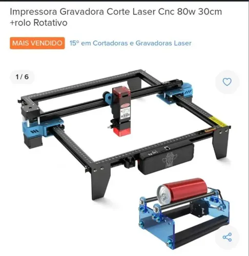 Impressora Gravadora Corte Laser CNC 80w 30cm + Rolo