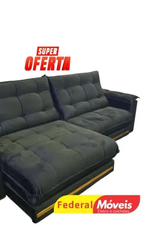 Sofá Retrátil e Reclinável 2,30m Confortável 30cm Pillow - Temos Crediário