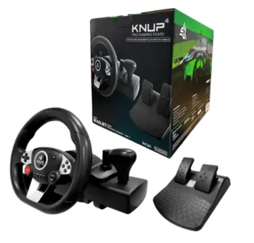 Volante Gamer Knup Pro Gaming Gears KP-5816 Joystick/Vibração com 10 Botões
