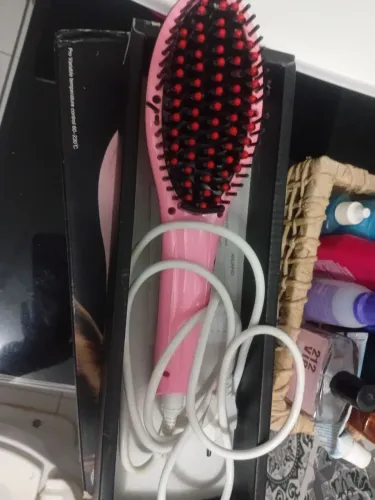 Escova Alisadora de Cabelo Rosa