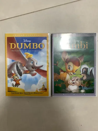 dvds originais da disney - dumbo edição especial e bambi edição diamante 