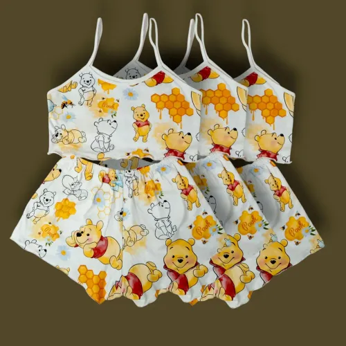 Baby Doll Pijama adulto Ursinho Pooh - Tamanho Único 