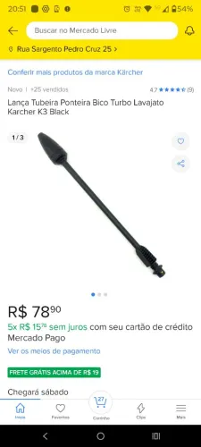 Lança tubeira bico turbo rotativa lavadora Karcher 