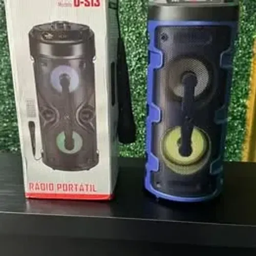 Caixa de Som Portátil Grasep D-S13 | Bluetooth, Rádio FM, LED, USB e Microfone
