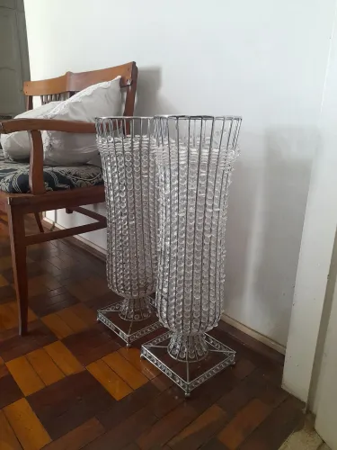 Vasos Decorativos Cromados com Pedrarias