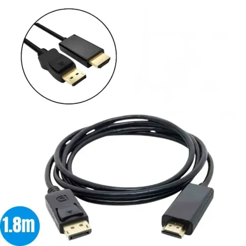 Cabo Adaptador Displayport Para Hdmi 4k Dp Hdmi 1,8m Hdtv