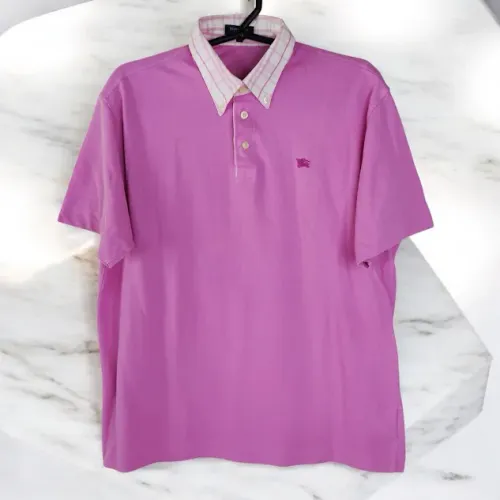Camisa Polo Burberry Rosa Masculina Tam GG Original