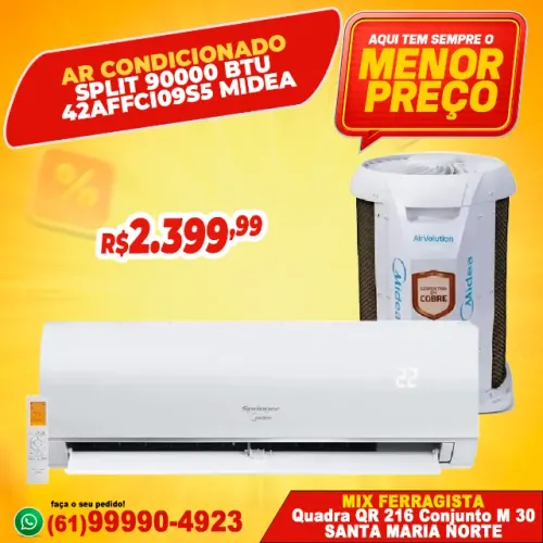 Ar Condicionado Split 90000 BTU 42AFFCI09S5 Midea