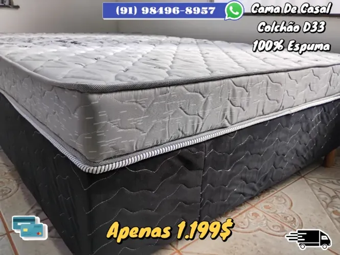 CAMA DE CASAL COLCHÃO D33