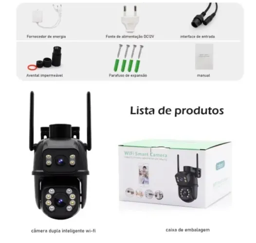 Smart Camera Wifi Jortan 2 Lentes Segurança Monitoramento yoosse IP66