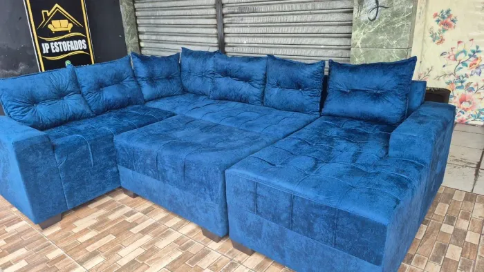 Sofá em Veludo para sua Sala conjunto completo