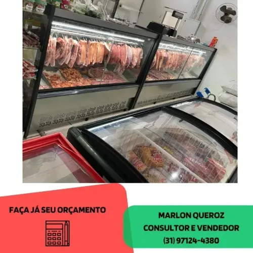 Balcão de Açougue Polar Preto 2 Metros Novo