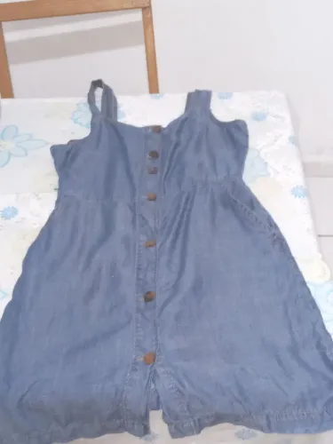 Vestido Jeans com Botões - Feminino