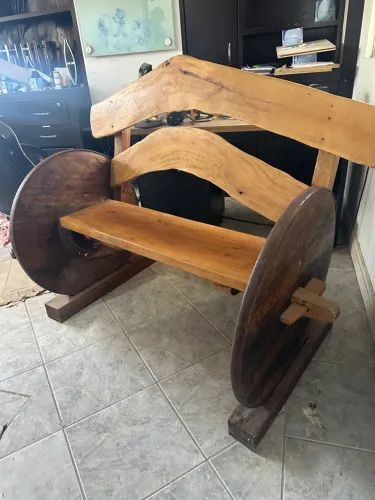 Banco de roda rústico para jardim