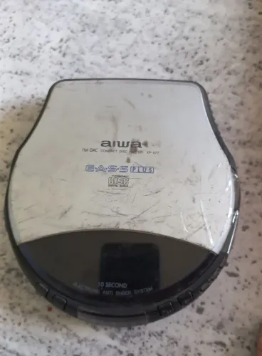 Discman aiwa xp cd player portátil som antigo não funciona tape deck toca cd som rádio 