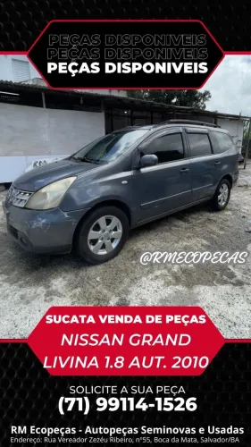 Sucata para Venda de Peças Nissan Grand Livina 1.8 Automática 2010
