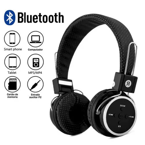 Fone de Ouvido Bluetooth com Microfone - Novo