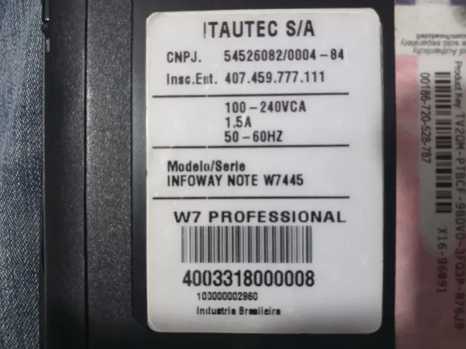 Placa mae de notebook Itautec Note W7440