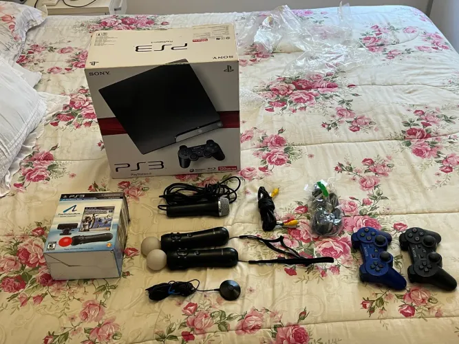 Console PS3 + 4 controles + camera