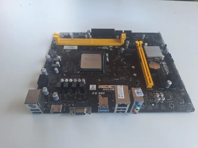 Placa mae amd ddr4 suporte ryzen acompanha processador ryzen 3