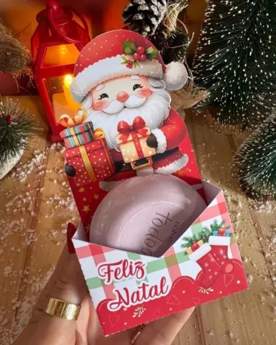 Caixa envelope com sabonete Natura personalizado