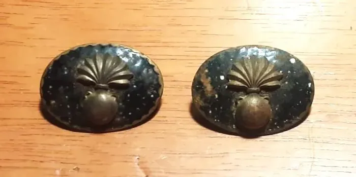 Feb Insígnias de Gola Esmaltadas Artilharia 2ª Guerra