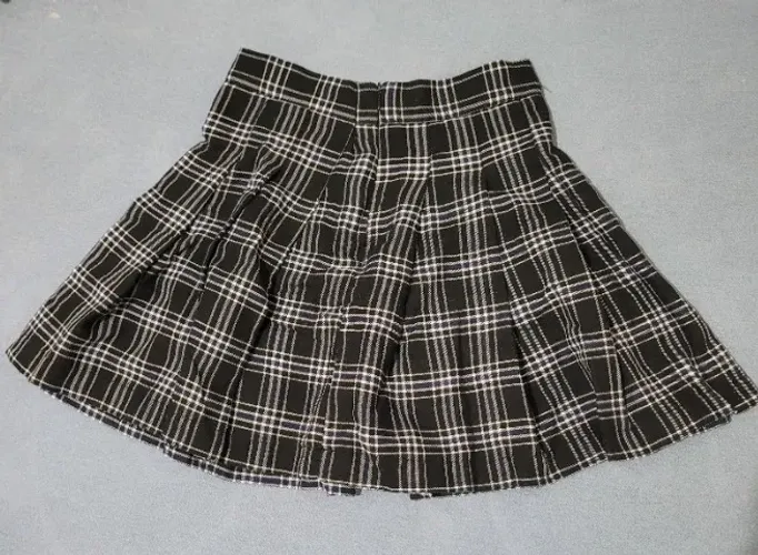 Saia plissada colegial preta