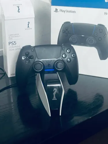 Controle Ps5 Midnight Black + Base carregadora