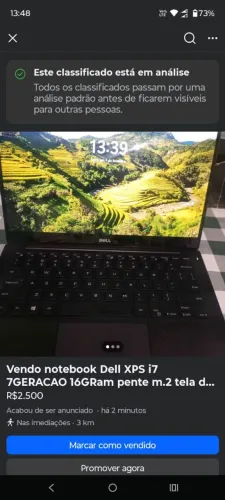 Dell XPS i7 7GERACAO 16GRam pente m.2