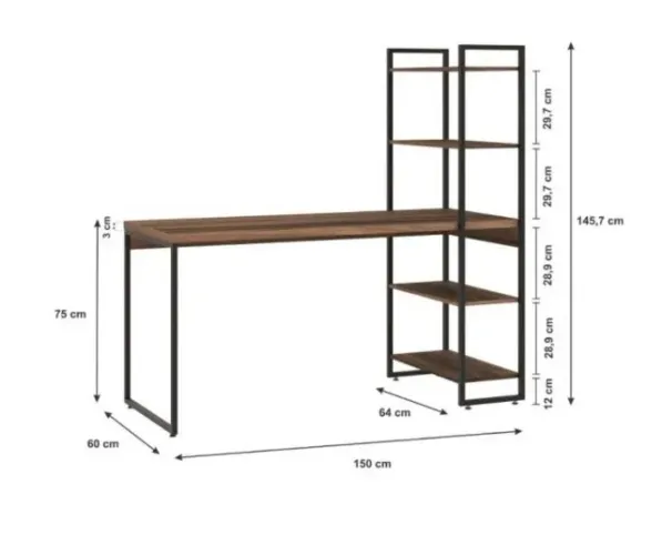 MESA ESCRITÓRIO COM PRATELEIRAS