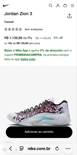 Basqueteira Nike Jordan Zion 3