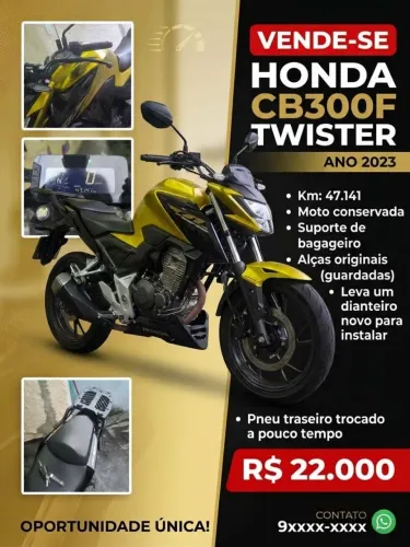 Honda Cb 300f Twister Abs 2023 - Conservada (Leva Pneu Novo)
