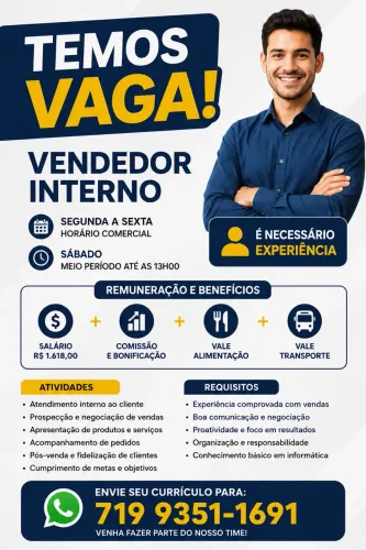 VAGAS VENDEDOR