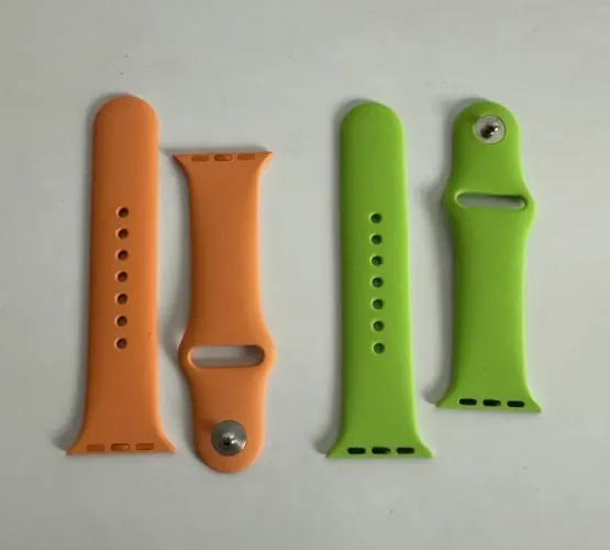 pulseira sport para apple watch verde e laranja