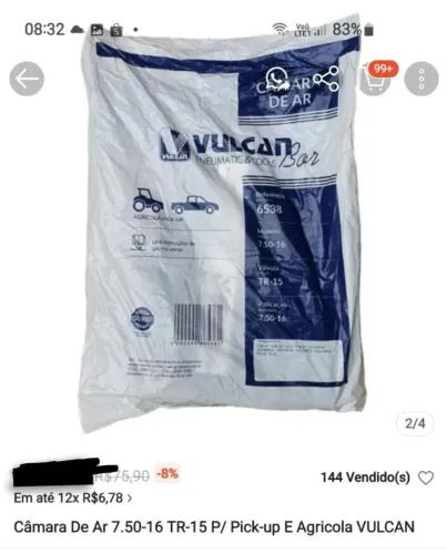 Câmera de ar para carro aro 16 nova