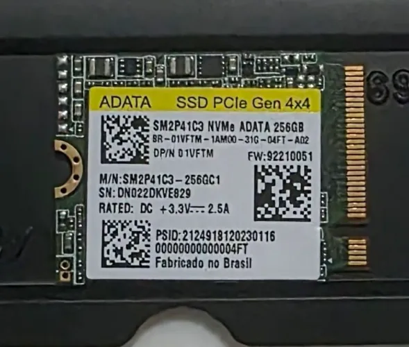 HD SSD NVMe, 256 GB, ADATA, PCIe Gen 4x4.