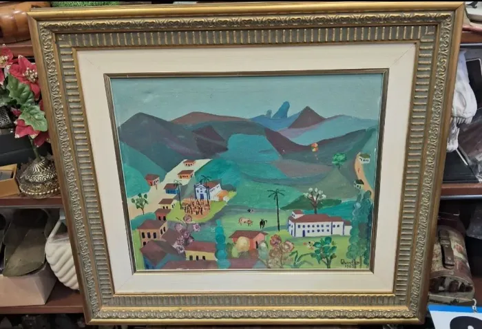 Quadro Pintura a Óleo sobre tela datado 1967 ,Quintao
