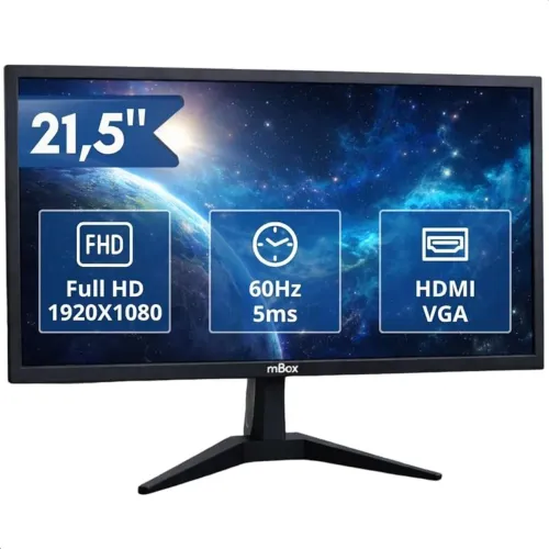 Monitor 21,5 Polegadas LED Widescreen FULL HD. Novo