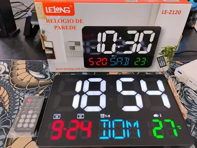 Relógio de Parede Digital Lelong LE-2120 (25cm)